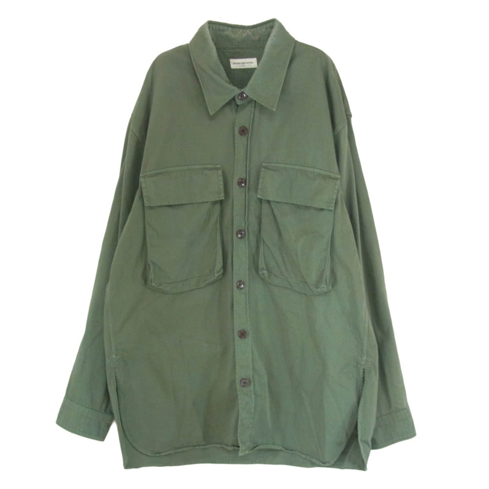 DRIES VAN NOTEN ドリスヴァンノッテン オーバーサイズ ミリタリー シャツ カーキ系 S【中古】