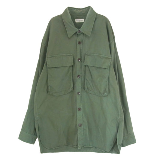DRIES VAN NOTEN ドリスヴァンノッテン オーバーサイズ ミリタリー シャツ カーキ系 S【中古】