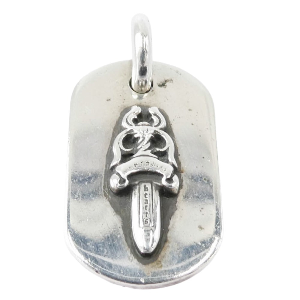 CHROME HEARTS クロムハーツ（原本無） 青山店伝票付属 RAISED DAGGER DOGTAG レイズドダガー ドッグタグ ペンダントトップ シルバー系【中古】