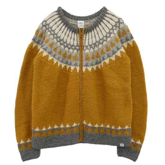 BEDWIN & THE HEARTBREAKERS ベドウィンアンドザハートブレイカーズ 22AW ZIP UP NORDIC CARDIGAN ジップアップ ノルディック カーディガン イエロー系 グレー系 4【中古】