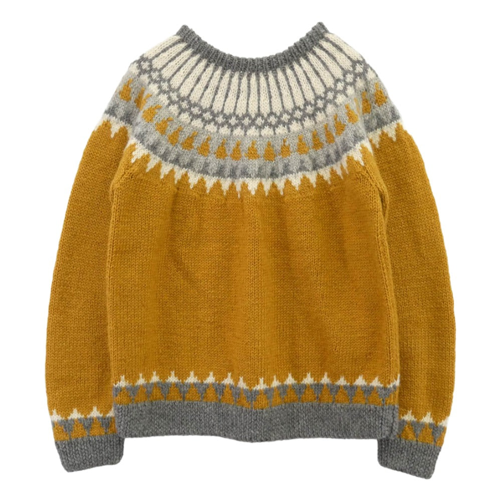 BEDWIN & THE HEARTBREAKERS ベドウィンアンドザハートブレイカーズ 22AW ZIP UP NORDIC CARDIGAN ジップアップ ノルディック カーディガン イエロー系 グレー系 4【中古】