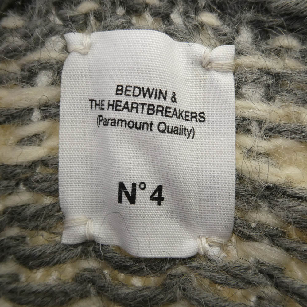 BEDWIN & THE HEARTBREAKERS ベドウィンアンドザハートブレイカーズ 22AW ZIP UP NORDIC CARDIGAN ジップアップ ノルディック カーディガン イエロー系 グレー系 4【中古】