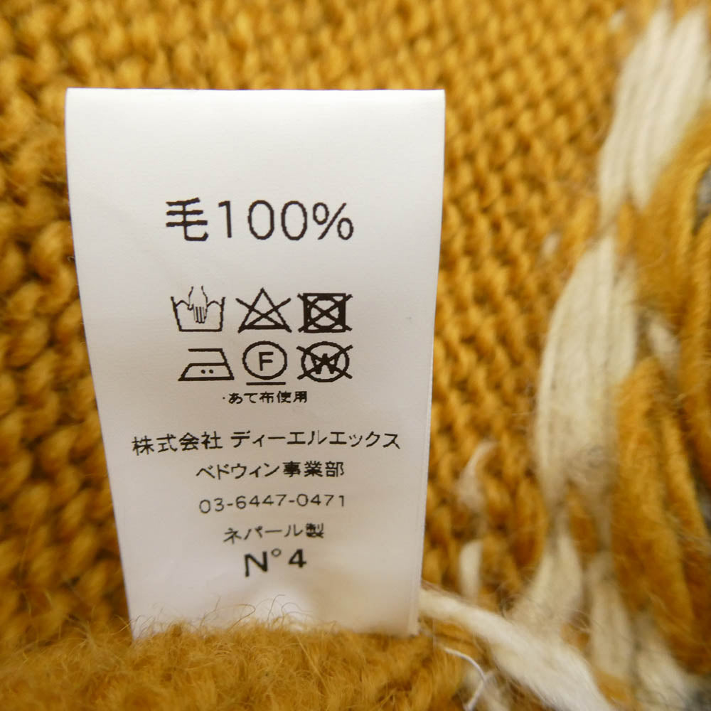 BEDWIN & THE HEARTBREAKERS ベドウィンアンドザハートブレイカーズ 22AW ZIP UP NORDIC CARDIGAN ジップアップ ノルディック カーディガン イエロー系 グレー系 4【中古】