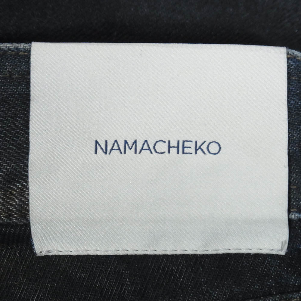 ナマチェコ WAX PAINT DENIM ワックス グラデーション ペイント デニム パンツ インディゴブルー系 M【中古】
