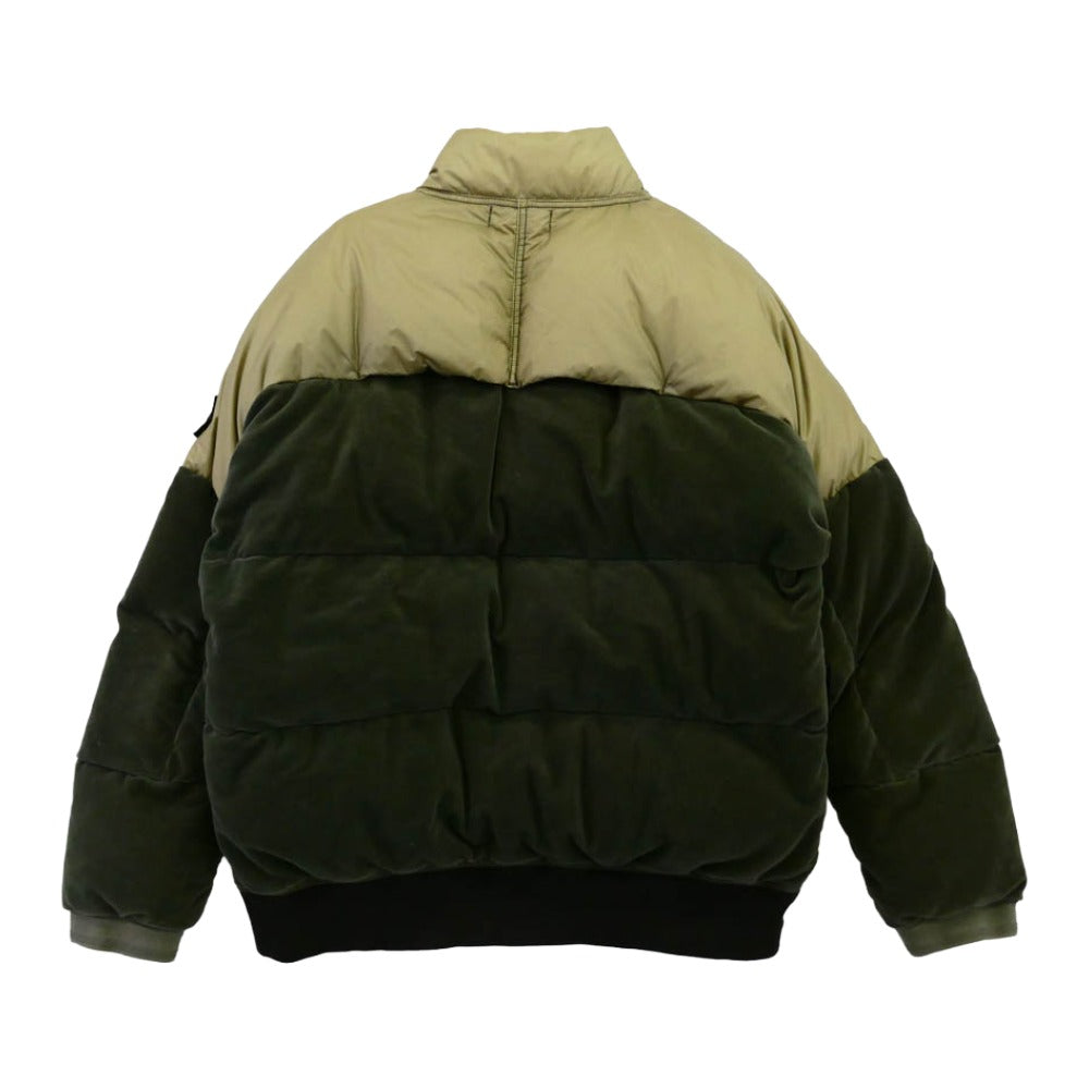 STONE ISLAND ストーンアイランド 18AW 691544225 Cotton Velvet Down TC Reverse Lamy Flock Puffer 腕章付 ベルベット アノラック ダウンジャケット カーキ系 XL【中古】