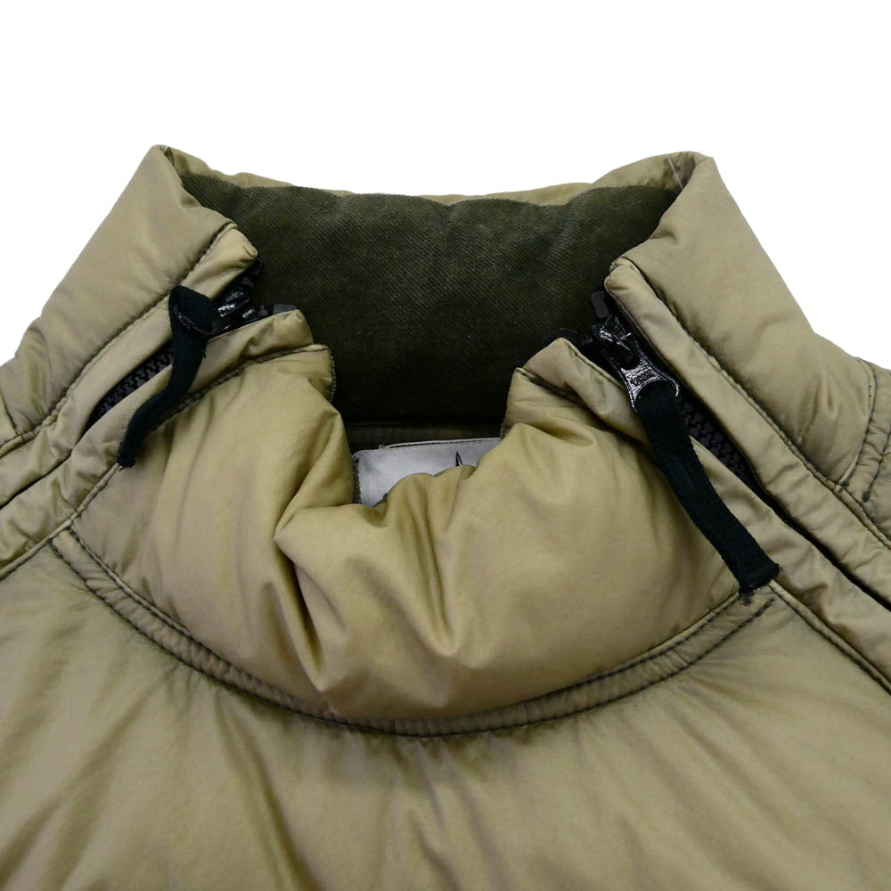 STONE ISLAND ストーンアイランド 18AW 691544225 Cotton Velvet Down TC Reverse Lamy Flock Puffer 腕章付 ベルベット アノラック ダウンジャケット カーキ系 XL【中古】