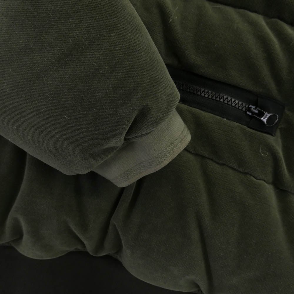 STONE ISLAND ストーンアイランド 18AW 691544225 Cotton Velvet Down TC Reverse Lamy Flock Puffer 腕章付 ベルベット アノラック ダウンジャケット カーキ系 XL【中古】
