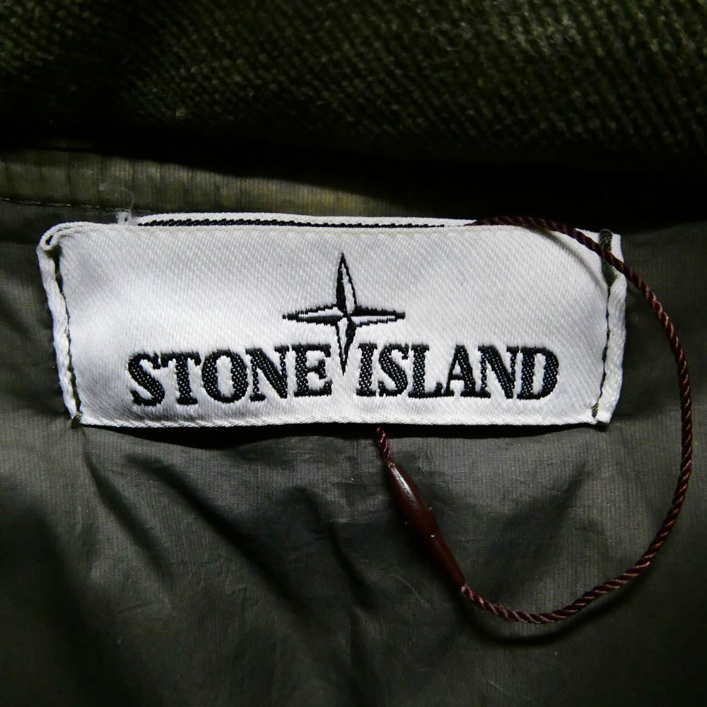 STONE ISLAND ストーンアイランド 18AW 691544225 Cotton Velvet Down TC Reverse Lamy Flock Puffer 腕章付 ベルベット アノラック ダウンジャケット カーキ系 XL【中古】