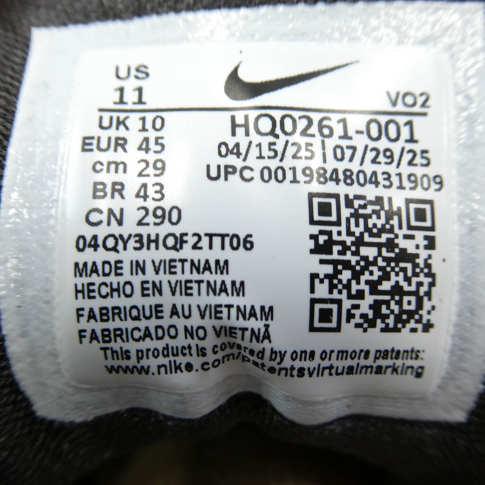 NIKE ナイキ HQ0261-001 【フェイクバスターズ鑑定済】 × NIGO(R) ニゴー Air Force 3 Low SP Kintsugi Phantom and Night Stadium エアフォース3 ロー SP 金継ぎ ファントム アンド ナイトスタジアム スニーカー チャコール系 ホワイト系 29cm【極上美品】【中古】