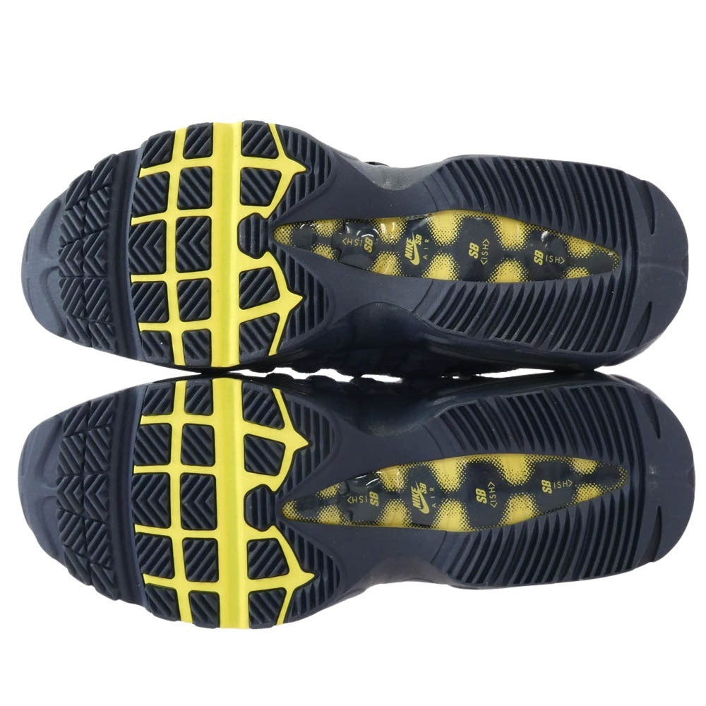 NIKE ナイキ HQ8492-400 【フェイクバスターズ鑑定済】 × Eric Koston エリック・コストン SB Air Max 95 Obsidian and Speed Yellow エアマックス95 オブシディアン アンド スピードイエロー スニーカー ネイビー系 イエロー系 29cm【極上美品】【中古】