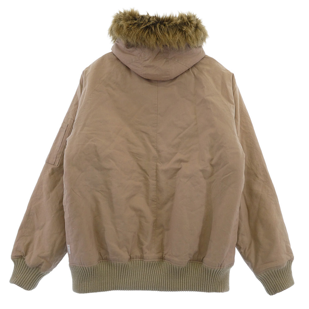WOOLRICH ウールリッチ 2W5-9413 ファー付き ミリタリー フード ジャケット ベージュ系 L【中古】