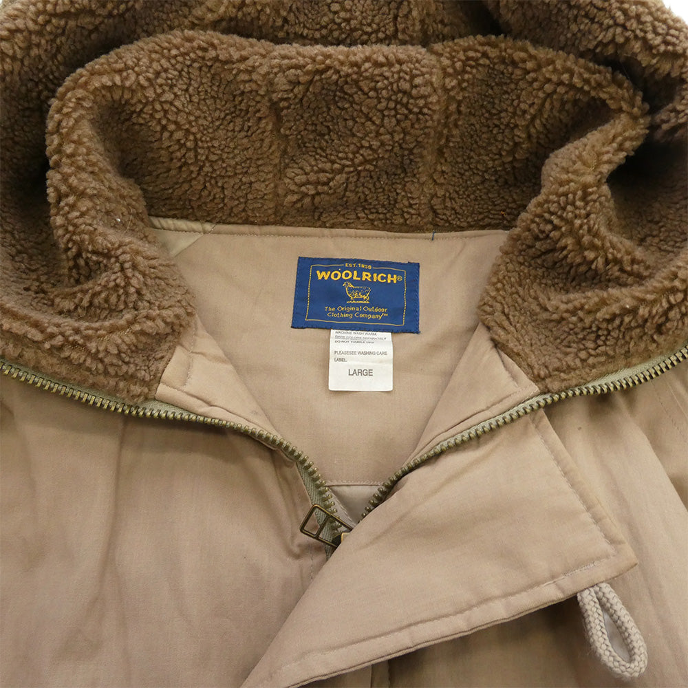 WOOLRICH ウールリッチ 2W5-9413 ファー付き ミリタリー フード ジャケット ベージュ系 L【中古】