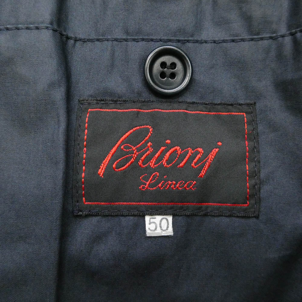 Brioni ブリオーニ PURO COTONE ステンカラー コート ネイビー系 50【中古】