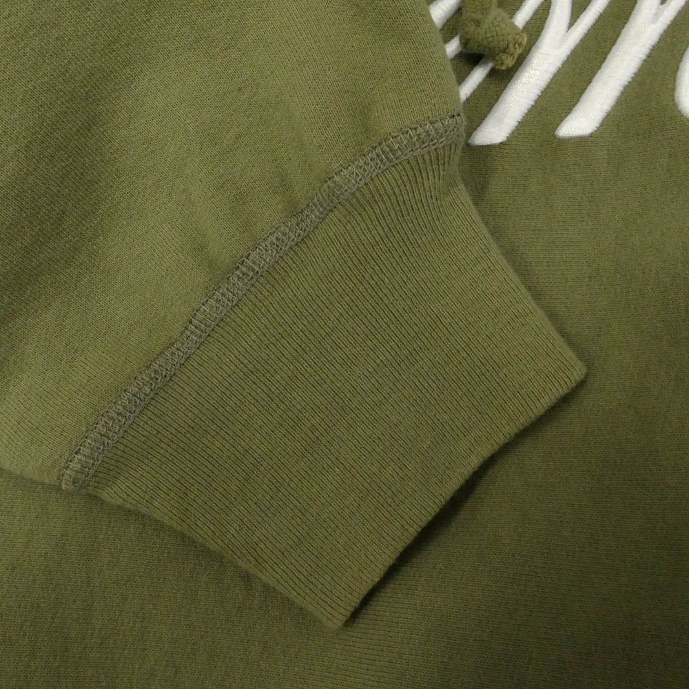 Supreme シュプリーム 23AW Raised Script Hooded Sweatshirt ロゴ刺繍 レイズド スクリプト プルオーバーパーカー フーディ グリーン系 M【中古】