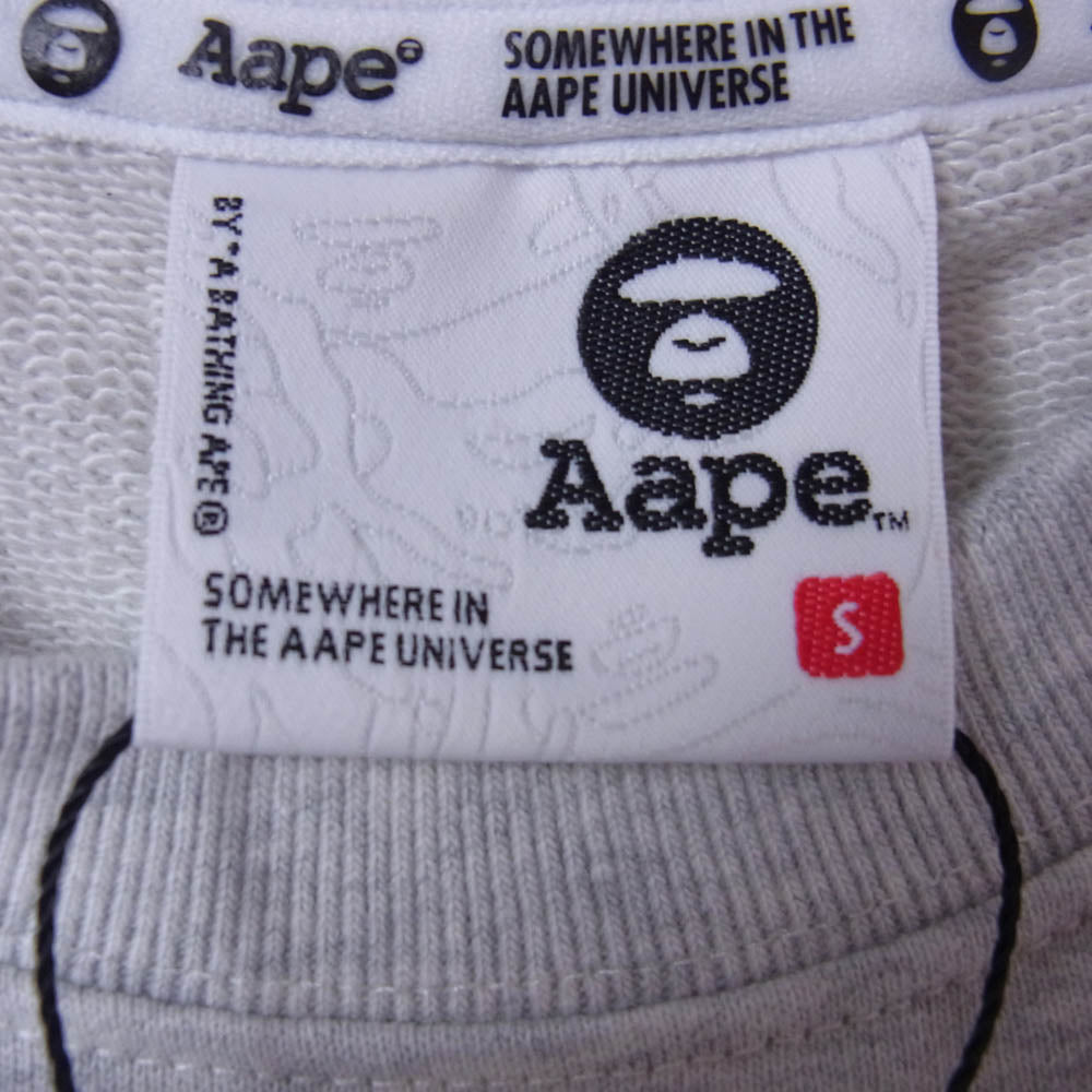 A BATHING APE アベイシングエイプ 23AW AAPSWMA360XXL logo embroidered crew neck vest ロゴ クルーネック スウェット ベスト グレー系 S【美品】【中古】