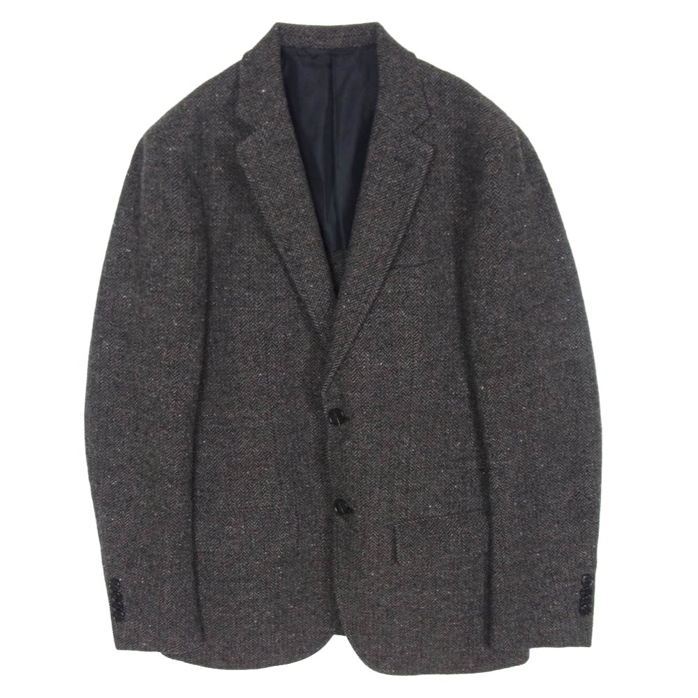 UNITED ARROWS ユナイテッドアローズ 1122-110-4447 ヘリンボーン ツイード 2B テーラード ジャケット ダークブラウン系 44【中古】