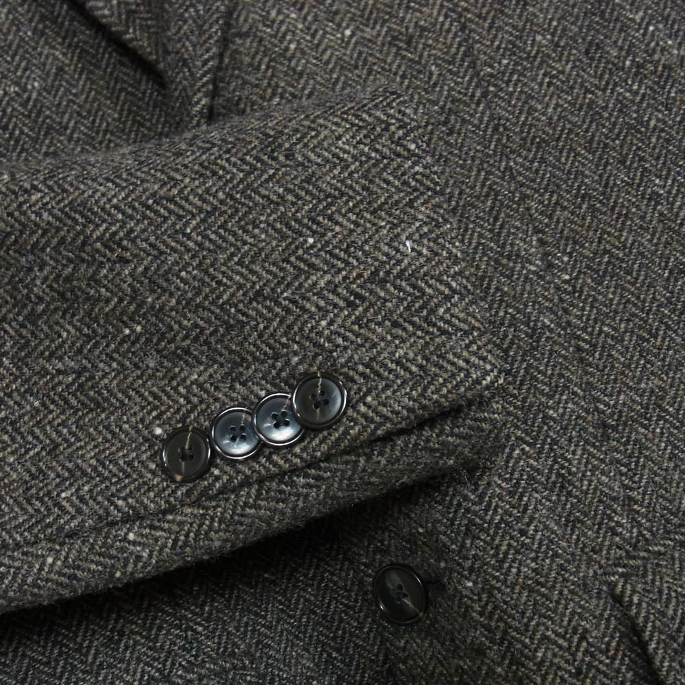 UNITED ARROWS ユナイテッドアローズ 1122-110-4447 ヘリンボーン ツイード 2B テーラード ジャケット ダークブラウン系 44【中古】
