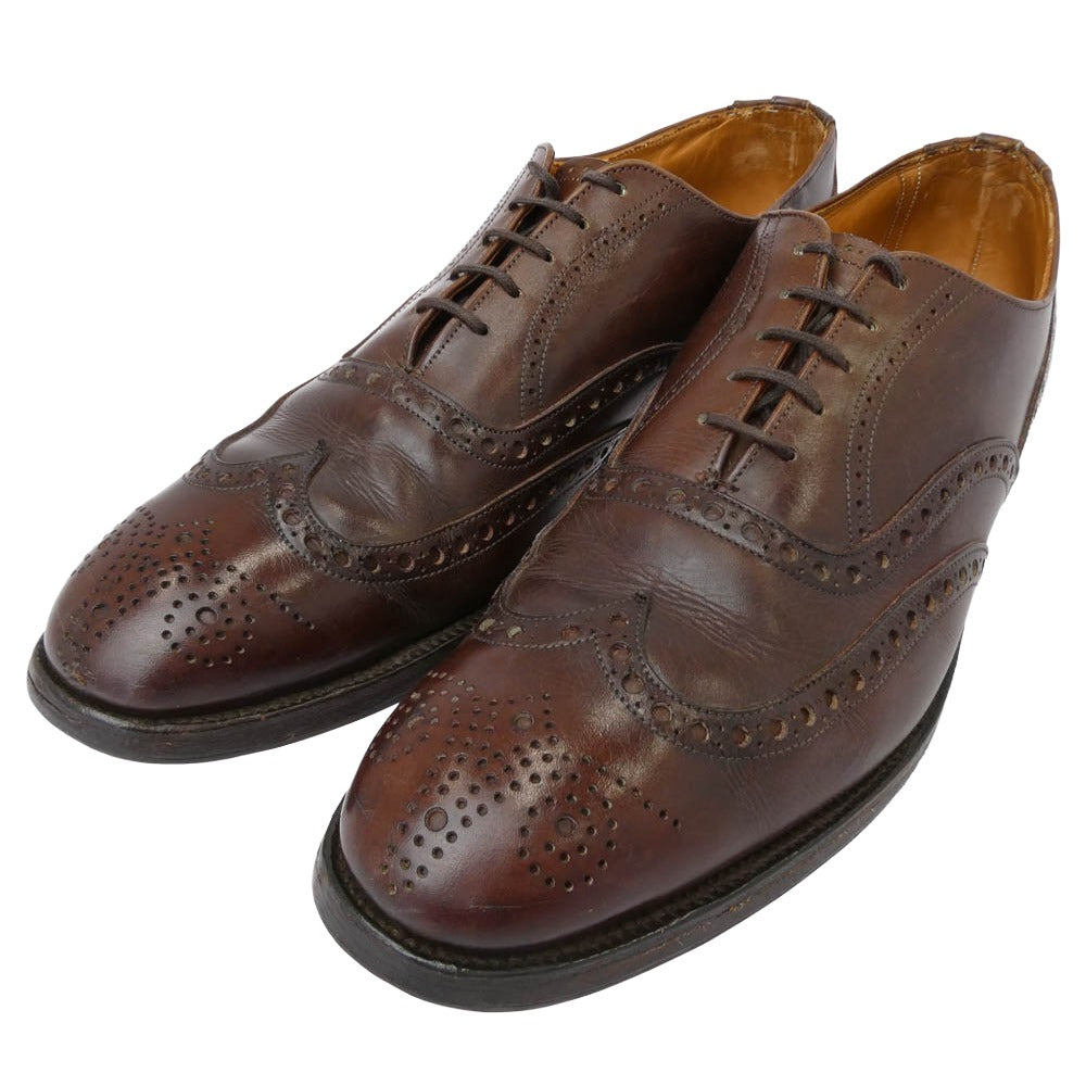 Brooks Brothers ブルックスブラザーズ DEVON イングランド製 ウィングチップ レザー シューズ ブラウン系 43【中古】