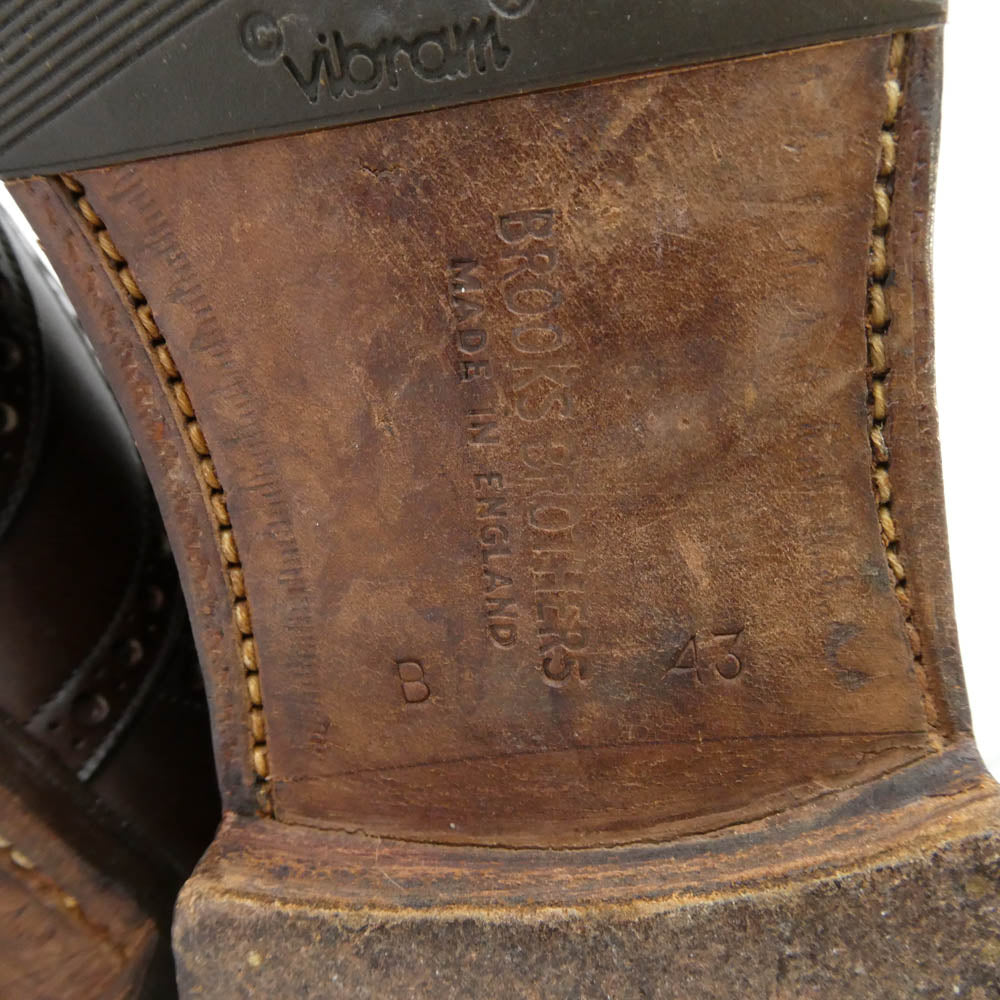 Brooks Brothers ブルックスブラザーズ DEVON イングランド製 ウィングチップ レザー シューズ ブラウン系 43【中古】