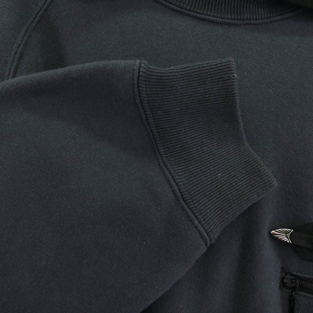 TOGA トーガ 24SS TV261-JL312 POLO COLLAR SWEATSHIRT ジップポケット ポロ カラー コットン 長袖 スウェットシャツ チャコール系 ブラック系 36【美品】【中古】