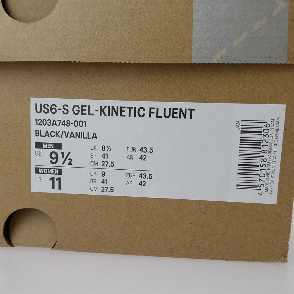 asics アシックス 1203A748-001 Kiko Kostadinov Studio US6-S Gel-Kinetic Fluent Black Vanillaキココスタディノフ スタジオ アシックス US6-S ゲルキネティック フルーエント ブラック バニラ スニーカー ブラック系 27.5cm【美品】【中古】