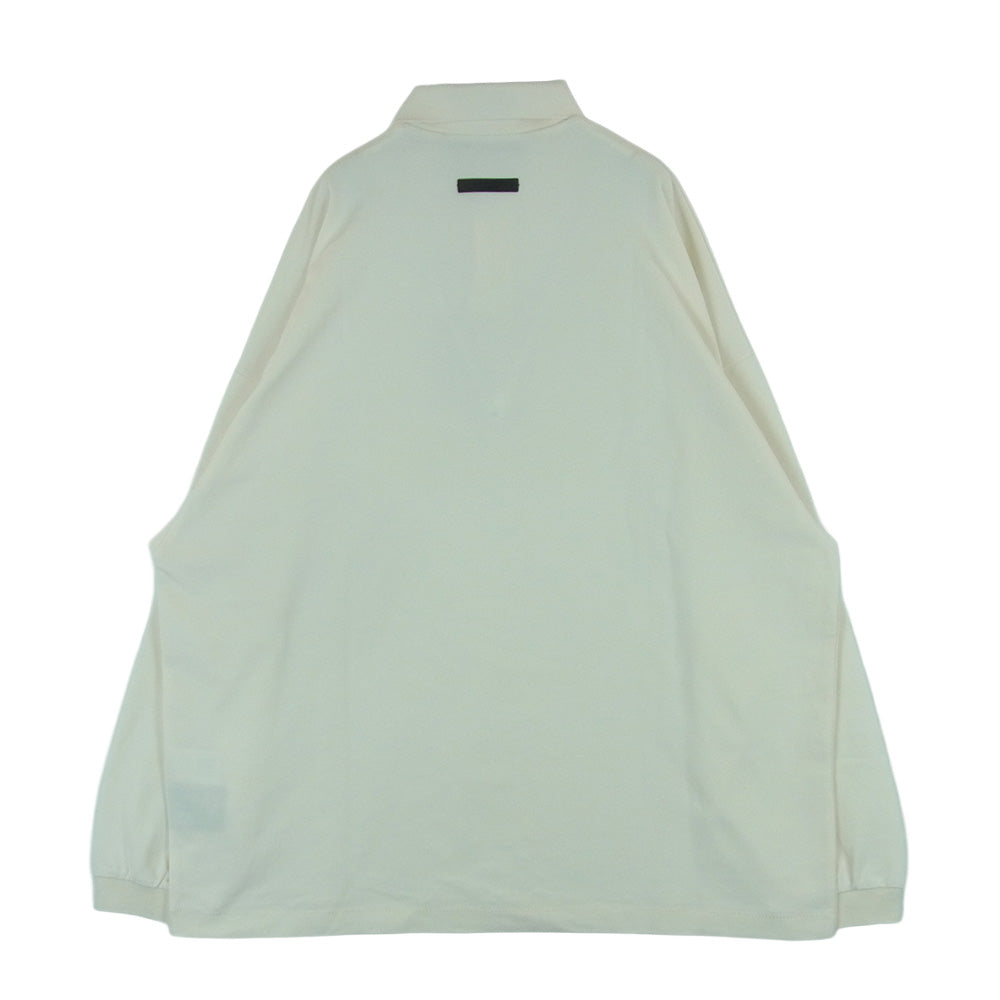 FEAR OF GOD フィアオブゴッド 125BT244322F Essentials エッセンシャルズ Pique Long Sleeve Polo SHELL ピケ 長袖 ポロ シャツ オフホワイト系 S【美品】【中古】