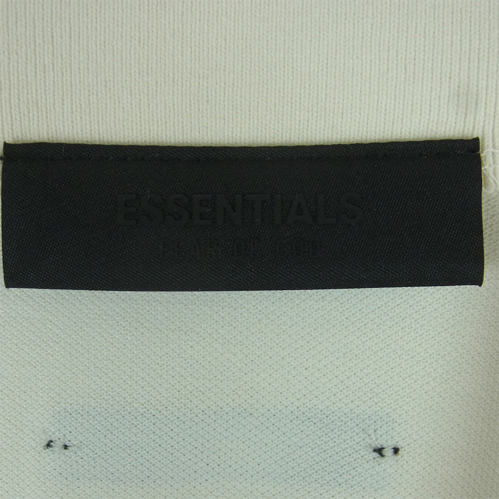 FEAR OF GOD フィアオブゴッド 125BT244322F Essentials エッセンシャルズ Pique Long Sleeve Polo SHELL ピケ 長袖 ポロ シャツ オフホワイト系 S【美品】【中古】