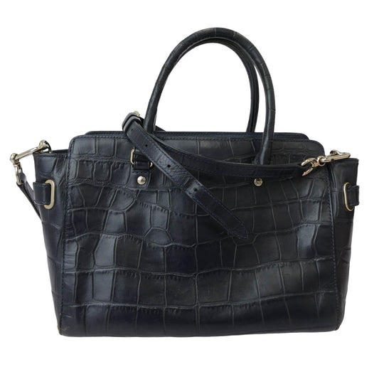 COACH コーチ K1623-F55876 キャリーオール クロコ型押し 2WAY ハンド ショルダー バッグ ネイビー系【中古】