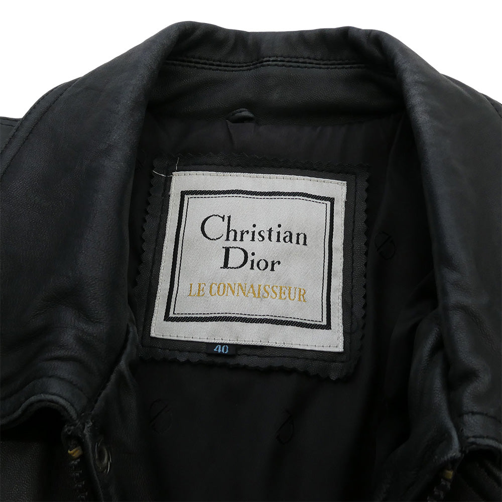 Christian Dior クリスチャンディオール christian dior le connaisseur レザージャケット ブラック系 40【中古】