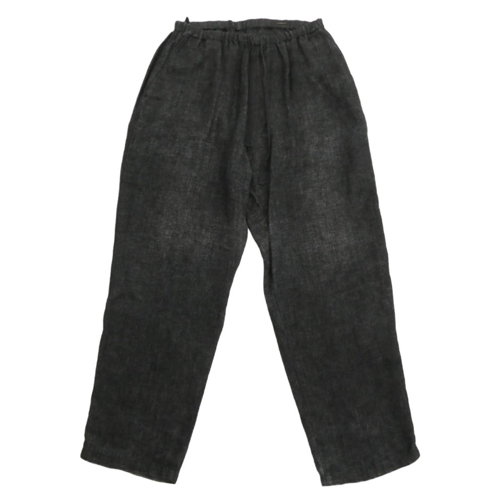COMOLI コモリ 22SS V01-03010 リネン ドロー ストリング イージー パンツ ブラック系 2【中古】