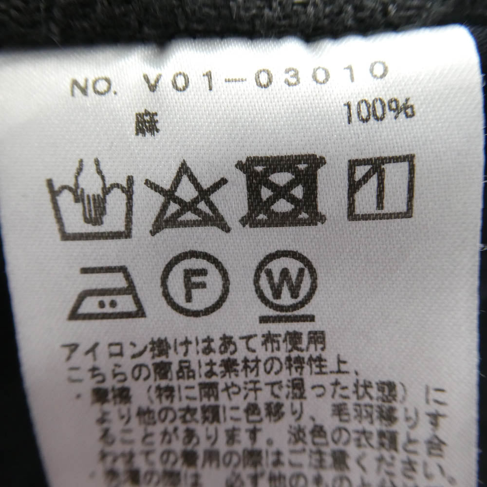 COMOLI コモリ 22SS V01-03010 リネン ドロー ストリング イージー パンツ ブラック系 2【中古】