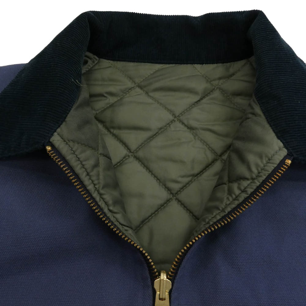 STANDARD CALIFORNIA スタンダードカリフォルニア Reversible Quilted Duck Work Jacket リバーシブル キルティング ダック キャンバス カバーオール ワーク ジャケット ネイビー系 カーキ系 M【中古】