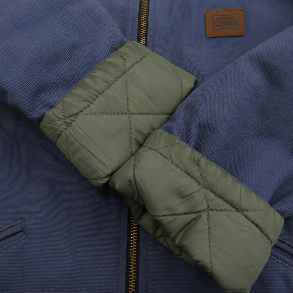 STANDARD CALIFORNIA スタンダードカリフォルニア Reversible Quilted Duck Work Jacket リバーシブル キルティング ダック キャンバス カバーオール ワーク ジャケット ネイビー系 カーキ系 M【中古】