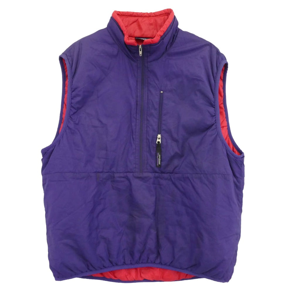 patagonia パタゴニア 98AW 84018 90S USA製 PUFFBALL VEST パフボール ベスト ハーフジップ 中綿 ベスト リップストップ パープル系 レッド系 M【中古】