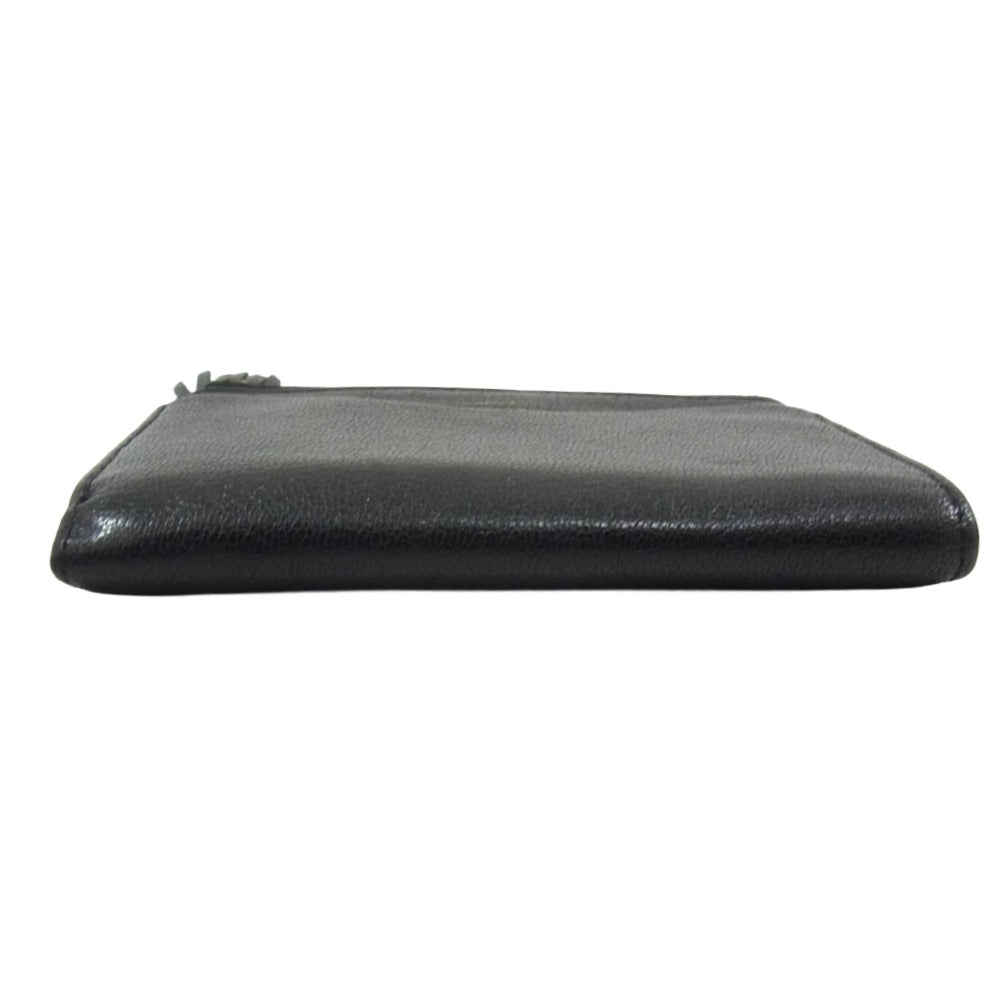 Anya Hindmarch アニヤ・ハインドマーチ レザー スモール ダブルジップ ウォレット ブラック系【中古】