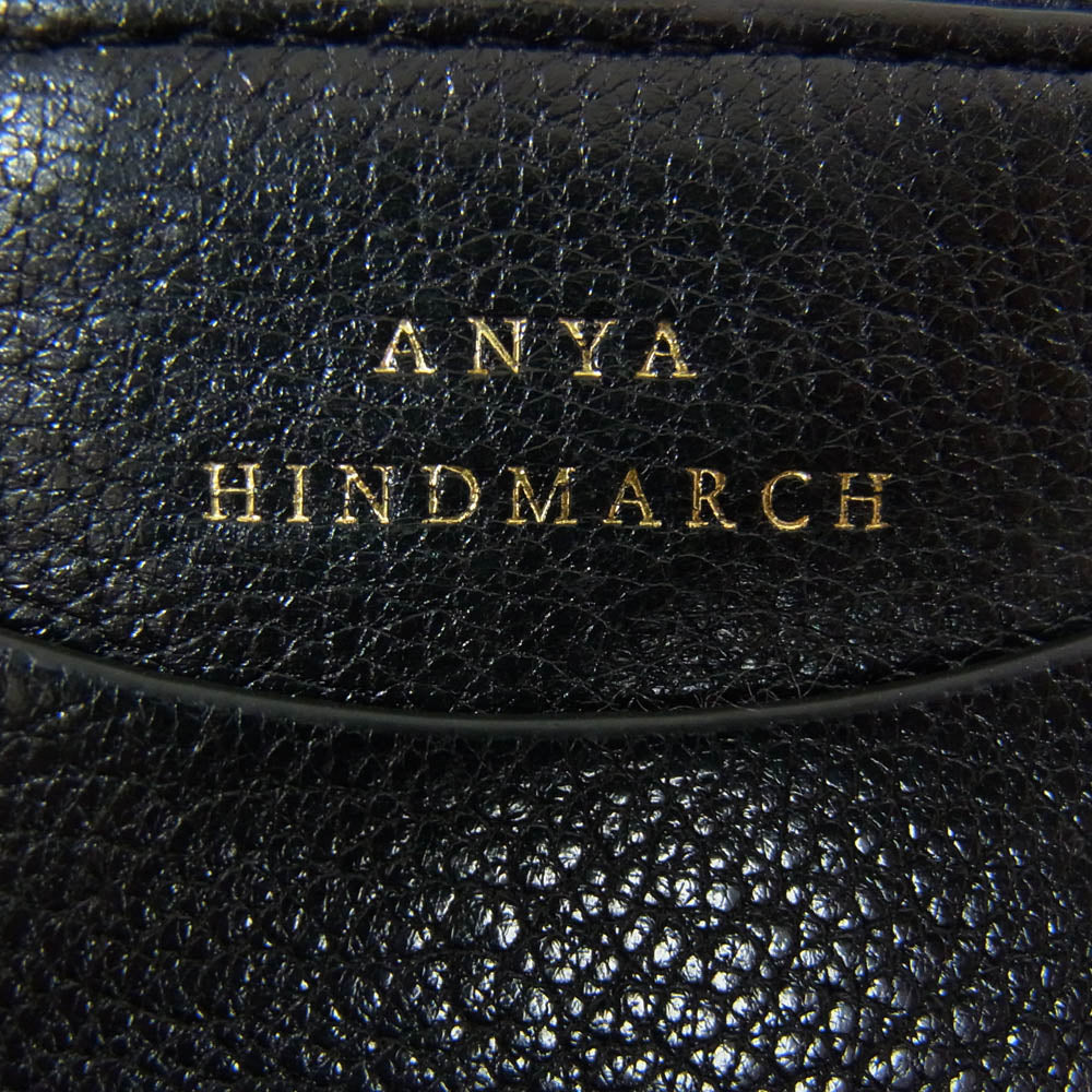 Anya Hindmarch アニヤ・ハインドマーチ レザー スモール ダブルジップ ウォレット ブラック系【中古】