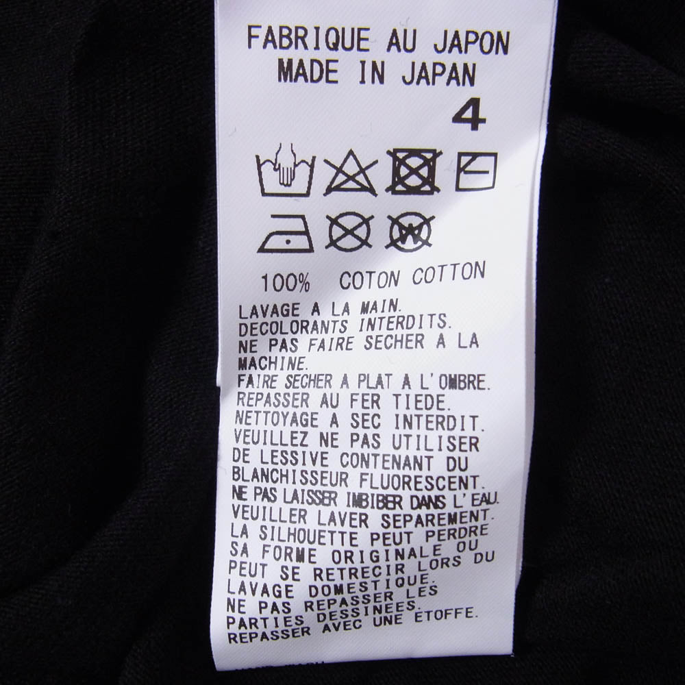 Y's Yohji Yamamoto ワイズ ヨウジヤマモト YR-T61-961 Y'S LOGO BLUSH PRINT HALF SLEEVE T ブラッシュドロゴプリント クルーネック 半袖 Tシャツ ブラック系 4【極上美品】【中古】