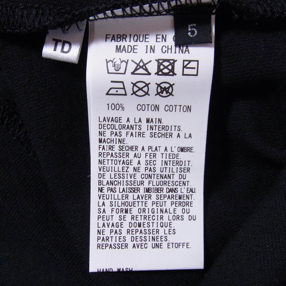 Y's Yohji Yamamoto ワイズ ヨウジヤマモト YL-T81-950 New Era S/S COTTON TEE ニューエラ ロゴプリント クルーネック 半袖 カットソー Tシャツ ブラック系 5【極上美品】【中古】