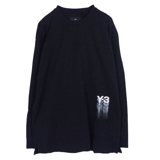 Y-3 Yohji Yamamoto ワイスリー ヨウジヤマモト IZ3122 GFX LS TEE グラフィック ロゴプリント ロングスリーブ 長袖 Tシャツ カットソー ブラック系 L【極上美品】【中古】
