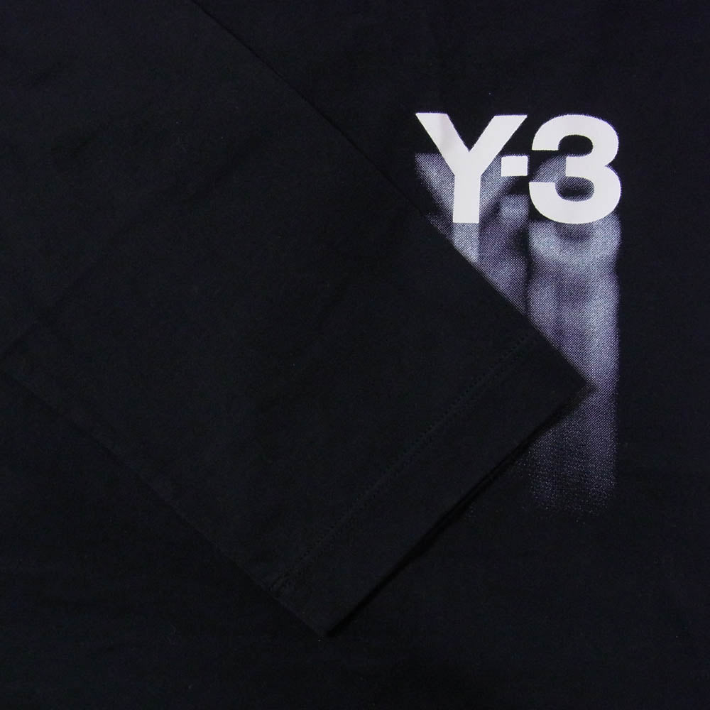 Y-3 Yohji Yamamoto ワイスリー ヨウジヤマモト IZ3122 GFX LS TEE グラフィック ロゴプリント ロングスリーブ 長袖 Tシャツ カットソー ブラック系 L【極上美品】【中古】