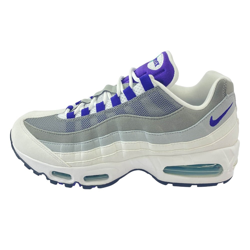 NIKE ナイキ HJ5996-100 WMNS AIR MAX 95 BIG BUBBLE WHITE COURT PURPLE エアマックス ビッグバブル コートパープル スニーカー グレー系 パープル系 28cm【極上美品】【中古】
