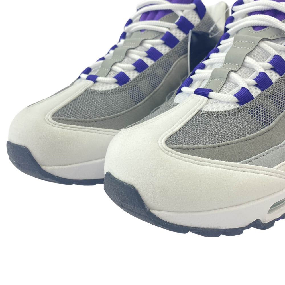 NIKE ナイキ HJ5996-100 WMNS AIR MAX 95 BIG BUBBLE WHITE COURT PURPLE エアマックス ビッグバブル コートパープル スニーカー グレー系 パープル系 28cm【極上美品】【中古】