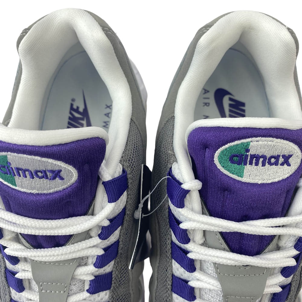 NIKE ナイキ HJ5996-100 WMNS AIR MAX 95 BIG BUBBLE WHITE COURT PURPLE エアマックス ビッグバブル コートパープル スニーカー グレー系 パープル系 28cm【極上美品】【中古】