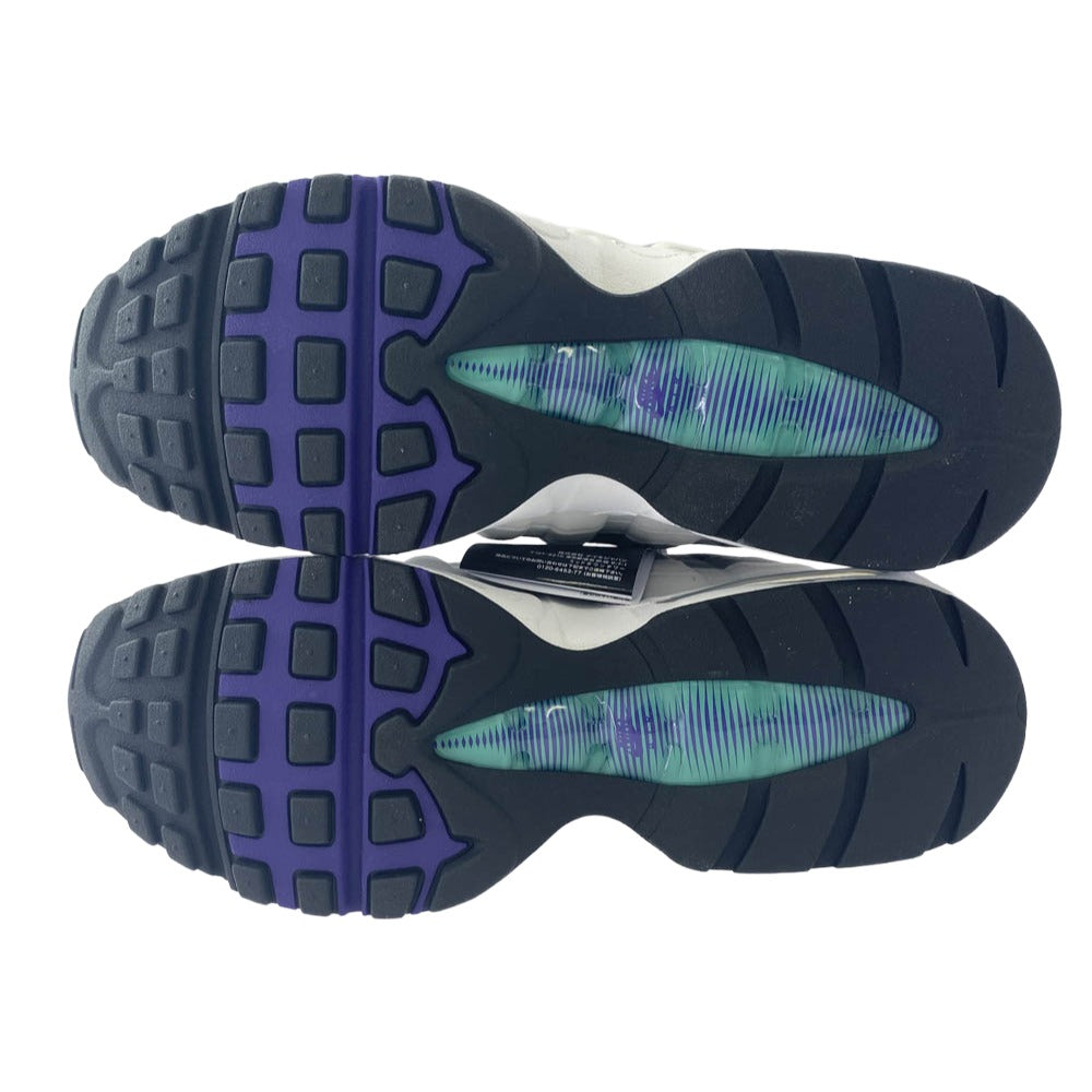 NIKE ナイキ HJ5996-100 WMNS AIR MAX 95 BIG BUBBLE WHITE COURT PURPLE エアマックス ビッグバブル コートパープル スニーカー グレー系 パープル系 28cm【極上美品】【中古】