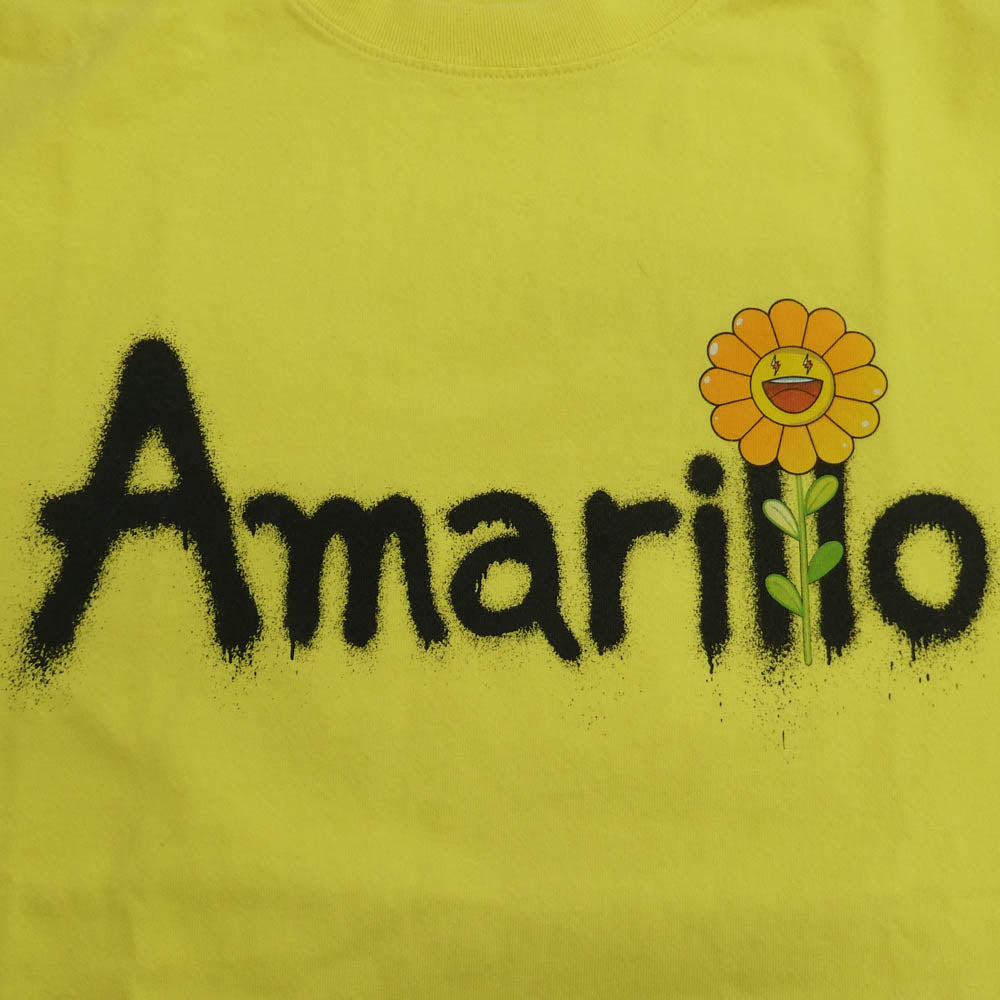 J.バルヴィン × Takashi Murakami 村上隆 Amarillo Spray Print Tee スプレー プリント 半袖 Tシャツ イエロー系 マルチカラー系 L【中古】