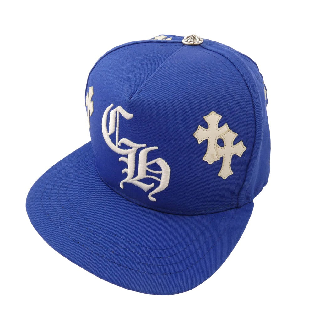 CHROME HEARTS クロムハーツ（原本無） CH HAT クロスパッチ CH刺繍 ベースボール キャップ 帽子 ブルー系【中古】