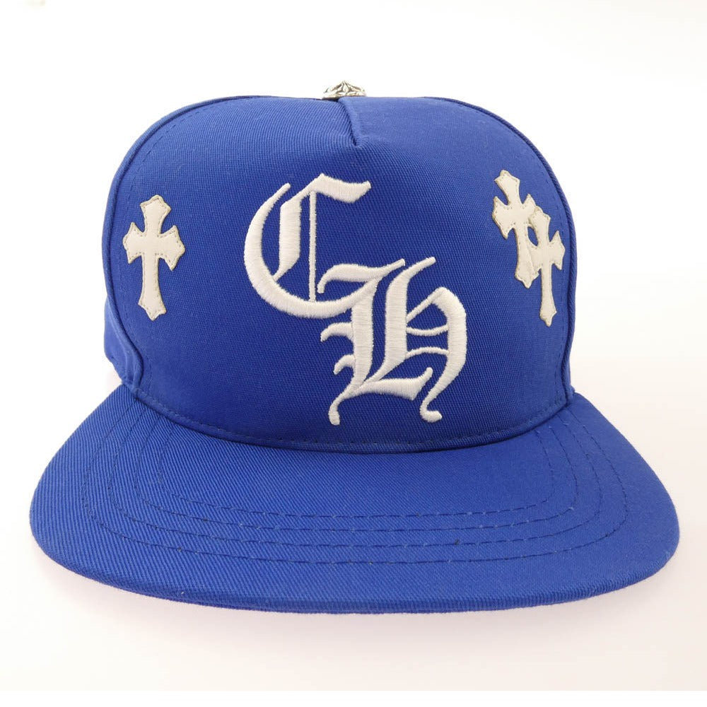 CHROME HEARTS クロムハーツ（原本無） CH HAT クロスパッチ CH刺繍 ベースボール キャップ 帽子 ブルー系【中古】