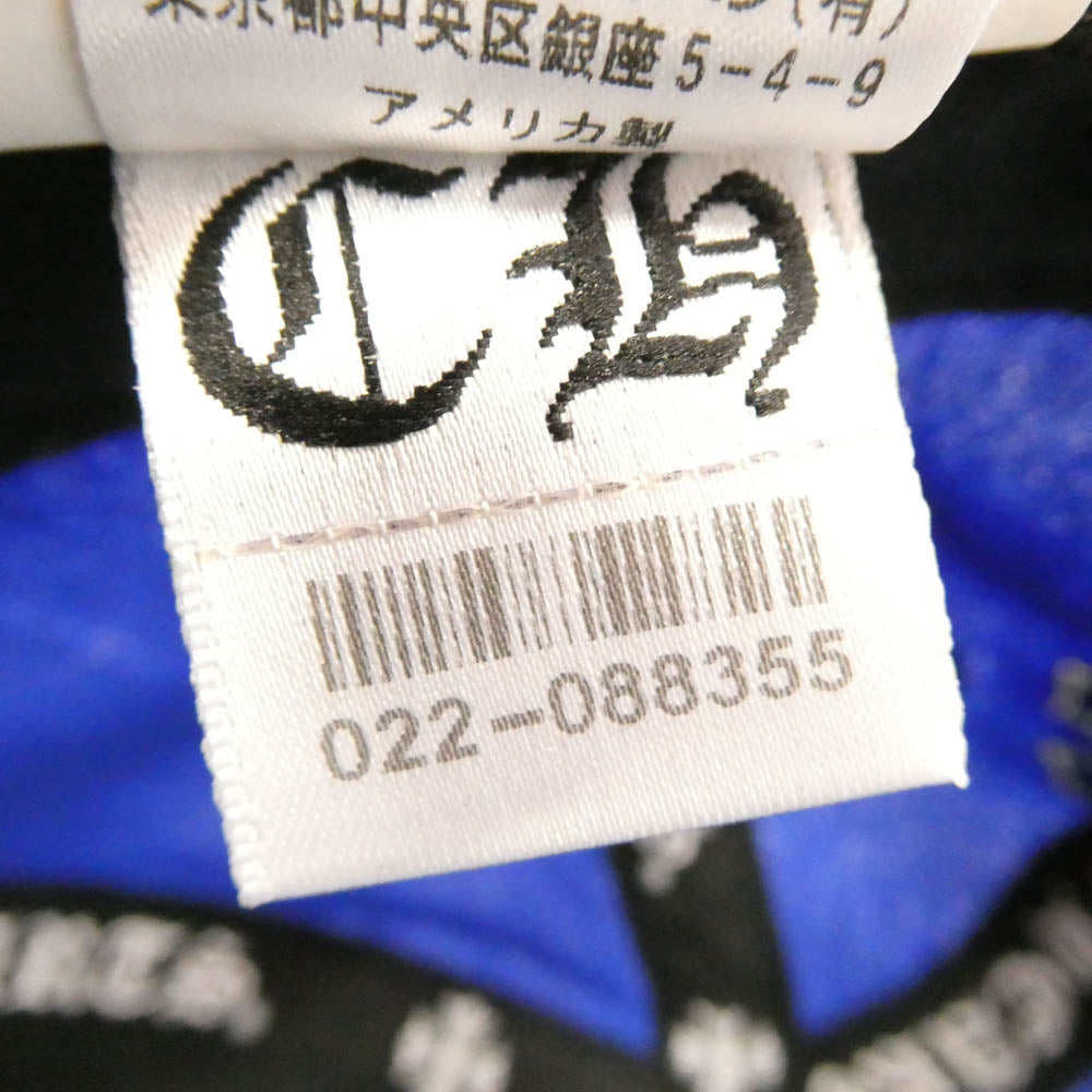 CHROME HEARTS クロムハーツ（原本無） CH HAT クロスパッチ CH刺繍 ベースボール キャップ 帽子 ブルー系【中古】