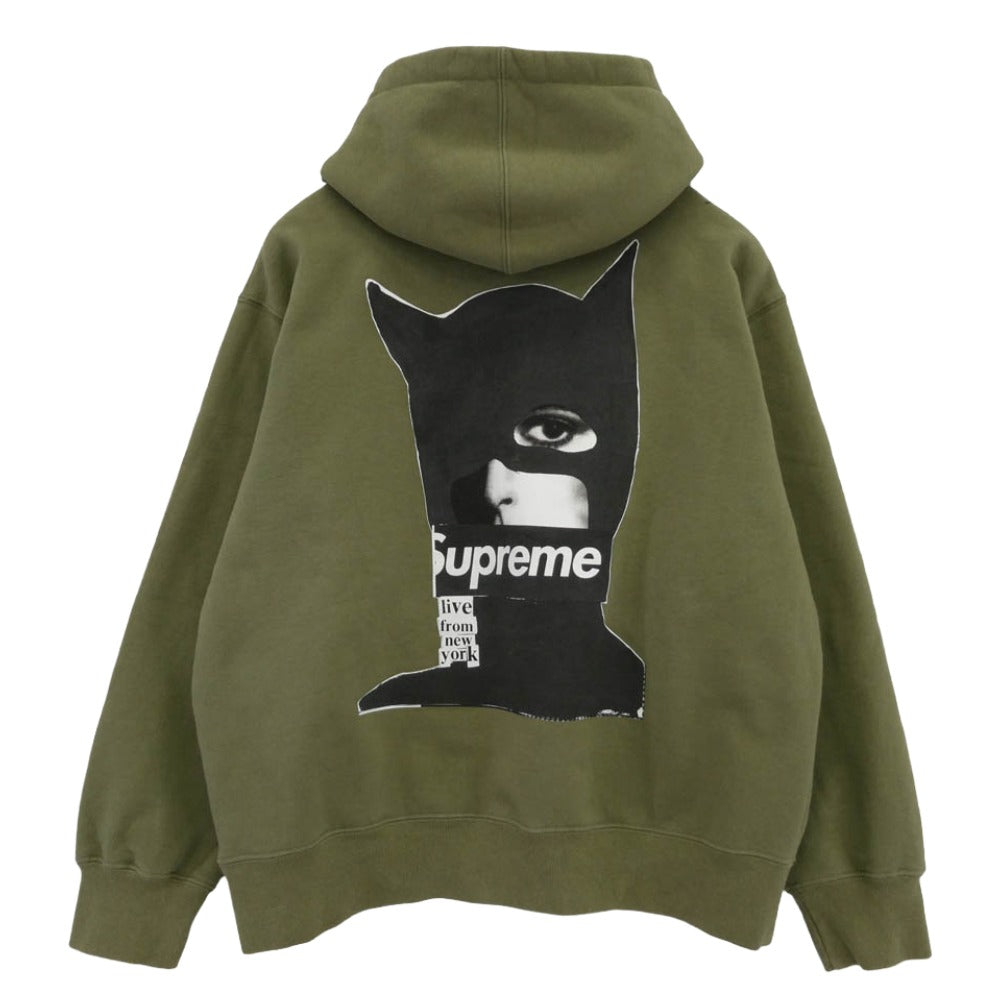 Supreme シュプリーム 23AW Catwoman Hooded Sweatshirt キャットウーマン プリント フーデッド スウェットシャツ プルオーバー パーカー カーキ系 マルチカラー系 M【中古】