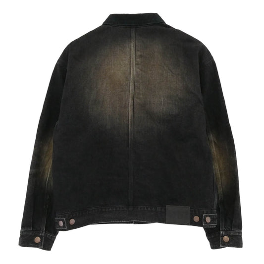 Supreme シュプリーム 25AW DISTRESSED SELVEDGE ディストレッスド セルヴィッチ トラッカージャケット デニムジャケット ブラック系 M【中古】